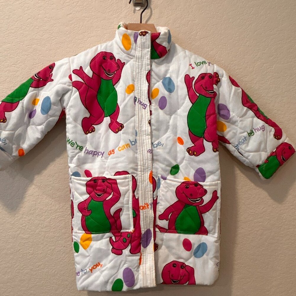 Vintage Barney the Dinosaur Homemade Toddler/Kid Coat Jacket Never Worn